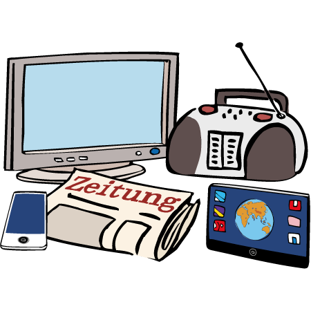 Medien Über diese Sachen, bekommt man mit, was in der Welt los ist.